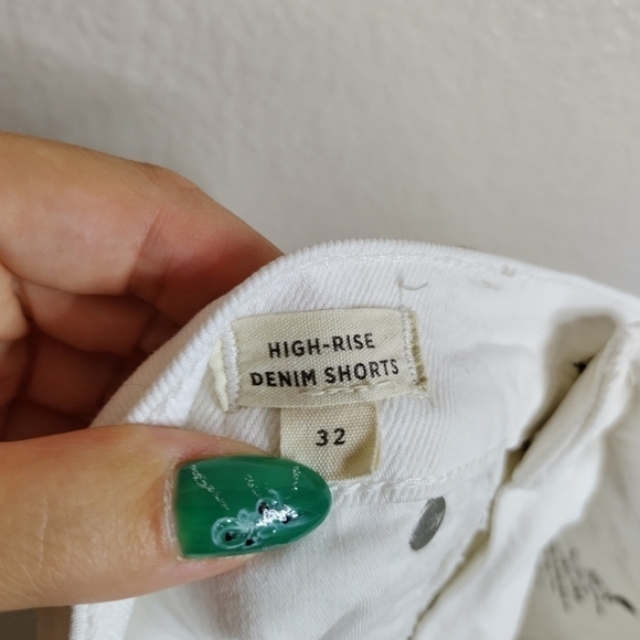 Madewell High-Rise Denim Shorts in Tile White sz 32 - Picture 7 of 8